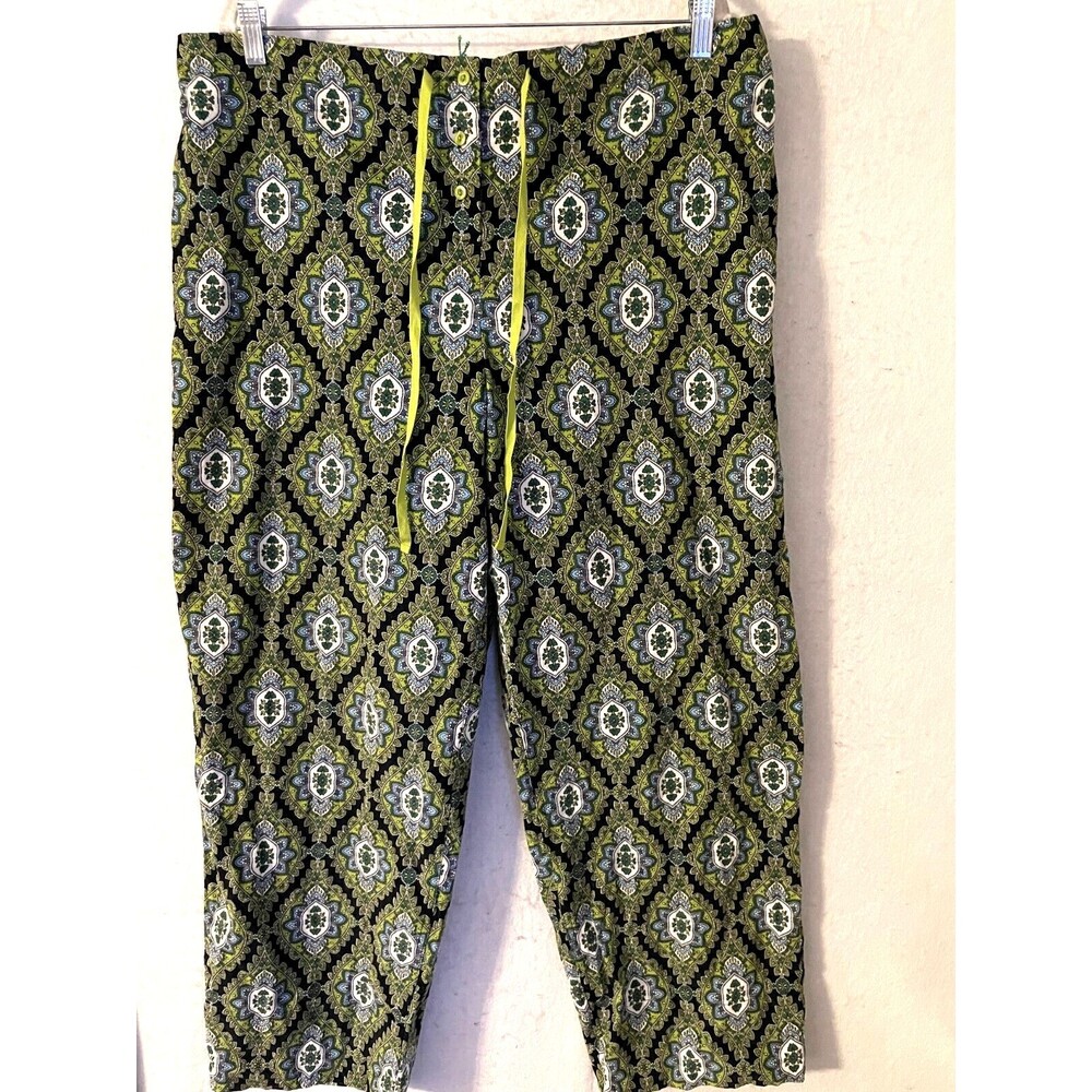 Vera Bradley Cambridge PJ Lounge Pants Women's sz L Blue Green Medallion Pajama